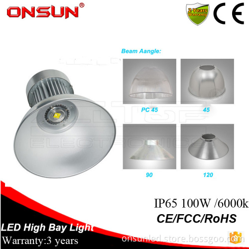 3-year warranty IP65 led high bay light AC85-265V UFO 100w industrial led high bay light